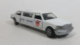 1992 Road Champs Deluxe Series Airport Limousine White Die Cast Toy Car Vehicle With Opening Doors and Sliding Sunroof