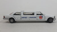 1992 Road Champs Deluxe Series Airport Limousine White Die Cast Toy Car Vehicle With Opening Doors and Sliding Sunroof