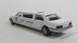 1992 Road Champs Deluxe Series Airport Limousine White Die Cast Toy Car Vehicle With Opening Doors and Sliding Sunroof