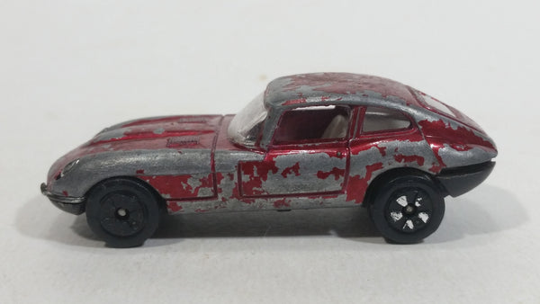 Vintage PlayArt Jaguar E Type 242 Dark Red Maroon Die Cast Toy Car Vehicle - Made in Hong Kong