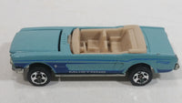 2014 Hot Wheels Mustang 50th '65 Mustang Convertible Light Blue Die Cast Toy Car Vehicle with Opening Hood