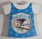 Extremely Rare and Unique Peanuts Snoopy Woodstock Downhill Skiing Blue Dress Shaped Musical Clock