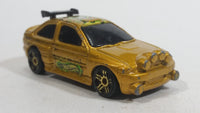 2003 Hot Wheels Flamin' Ford Escort Rally #5 Gold Die Cast Toy Car Vehicle