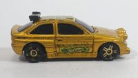 2003 Hot Wheels Flamin' Ford Escort Rally #5 Gold Die Cast Toy Car Vehicle