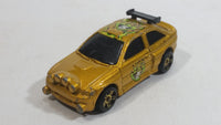 2003 Hot Wheels Flamin' Ford Escort Rally #5 Gold Die Cast Toy Car Vehicle