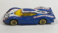 2000 Hot Wheels World Racers 2 Porsche 911 GTI - 98 #27 Metallic Blue and White Die Cast Toy Car Vehicle