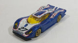 2000 Hot Wheels World Racers 2 Porsche 911 GTI - 98 #27 Metallic Blue and White Die Cast Toy Car Vehicle