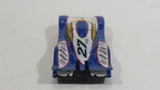 2000 Hot Wheels World Racers 2 Porsche 911 GTI - 98 #27 Metallic Blue and White Die Cast Toy Car Vehicle