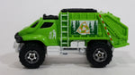 2012 Matchbox City Garbage Grinder Truck Lime Green Die Cast Toy Car Vehicle