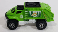 2012 Matchbox City Garbage Grinder Truck Lime Green Die Cast Toy Car Vehicle