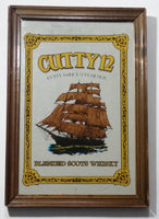 Vintage Cutty 12 Cutty Sark's 12 Year Old Blended Scots Whisky Wood Framed Pub Lounge Bar Advertising Mirror 9" x 13"