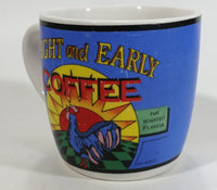 Bright And Early Coffee Blue and White Ceramic Coffee Mug Cup