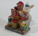 Cute Bunny Rabbit Fruit and Vegetable Fresh Produce Market Marketplace Stand Resin Decorative Ornament