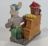 Cute Bunny Rabbit Fruit and Vegetable Fresh Produce Market Marketplace Stand Resin Decorative Ornament