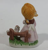 Enesco Girl With Chicken and Chicks Hummel Style Ceramic Decorative Figurine Ornament