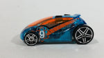 2009 Hot Wheels Tire Tread Raceway Vandetta Blue #9 Die Cast Toy Car Vehicle