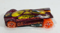 2012 Hot Wheels Thrill Racers Volcano Sling Shot Metallic Burgundy Red #5 Die Cast Toy Car Vehicle