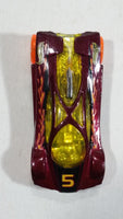 2012 Hot Wheels Thrill Racers Volcano Sling Shot Metallic Burgundy Red #5 Die Cast Toy Car Vehicle