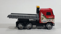 Vintage 1980 Buddy L Mack Semi Good Year #7 Flatbed Tow Truck Red and Grey Pressed Steel and Plastic Toy Car Wrecking Salvage Vehicle - Macau