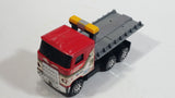 Vintage 1980 Buddy L Mack Semi Good Year #7 Flatbed Tow Truck Red and Grey Pressed Steel and Plastic Toy Car Wrecking Salvage Vehicle - Macau