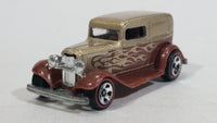 2008 Hot Wheels All Stars '32 Ford Delivery Truck Metalflake Pale Gold & Brown Red Line Die Cast Toy Car Vehicle