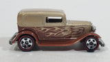 2008 Hot Wheels All Stars '32 Ford Delivery Truck Metalflake Pale Gold & Brown Red Line Die Cast Toy Car Vehicle