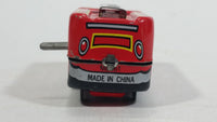 Fire Truck Ladder Truck Red Firefighting Wind Up Tin Toy Vehicle MS261 - No Key - Tested and Working