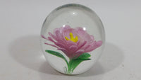 Very Pretty Edinburgh Pink Flower Spherical Art Glass Paperweight