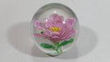 Very Pretty Edinburgh Pink Flower Spherical Art Glass Paperweight