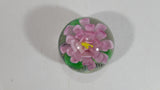 Very Pretty Edinburgh Pink Flower Spherical Art Glass Paperweight