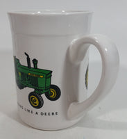 Gibson John Deere Tractors "Nothing Runs Like A Deere" 4 3/4" White Ceramic Coffee Mug Farming Collectible