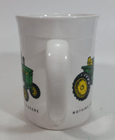 Gibson John Deere Tractors "Nothing Runs Like A Deere" 4 3/4" White Ceramic Coffee Mug Farming Collectible