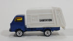 Unknown Brand Sanitation Garbage Dump Truck Blue White Die Cast Toy Car Vehicle