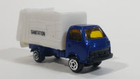 Unknown Brand Sanitation Garbage Dump Truck Blue White Die Cast Toy Car Vehicle