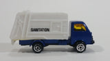 Unknown Brand Sanitation Garbage Dump Truck Blue White Die Cast Toy Car Vehicle