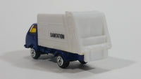 Unknown Brand Sanitation Garbage Dump Truck Blue White Die Cast Toy Car Vehicle