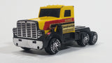 Vintage 1985 Buddy L Construction Semi Truck Tractor Rig Yellow Pressed Steel and Plastic Toy Car Vehicle