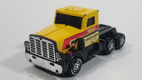 Vintage 1985 Buddy L Construction Semi Truck Tractor Rig Yellow Pressed Steel and Plastic Toy Car Vehicle