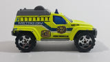 2005 Matchbox Fire 2 4x4 Fire Truck Fluorescent Yellow Die Cast Toy Emergency Rescue Firefighting Vehicle