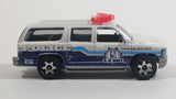 2012 Matchbox 2000 Chevrolet Suburban Police Dog K-9 Unit Pearl White Die Cast Toy Cop Car Emergency Vehicle - with lights