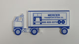 Mercer Transportation Co. Semi Truck White and Blue Fridge Magnet Promotional Item