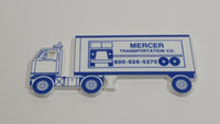 Mercer Transportation Co. Semi Truck White and Blue Fridge Magnet Promotional Item