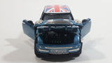 Sunnyside Superior SS 2001 Mini Cooper 1/24 Scale #6711 Blue Union Jack Flag Die Cast Friction Motorized Pullback Toy Car Vehicle with Opening Hood and Doors