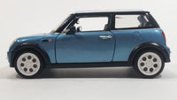 Sunnyside Superior SS 2001 Mini Cooper 1/24 Scale #6711 Blue Union Jack Flag Die Cast Friction Motorized Pullback Toy Car Vehicle with Opening Hood and Doors