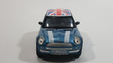 Sunnyside Superior SS 2001 Mini Cooper 1/24 Scale #6711 Blue Union Jack Flag Die Cast Friction Motorized Pullback Toy Car Vehicle with Opening Hood and Doors