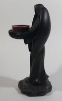 Party Lite Black Bronzed Dark Angel 8" Tall Candle Holder Decorative Collectible