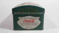 Drink Coca-Cola Delicious and Refreshing Girl on the Beach Green Hinged Tin Container Soda Pop Collectible