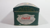 Drink Coca-Cola Delicious and Refreshing Girl on the Beach Green Hinged Tin Container Soda Pop Collectible