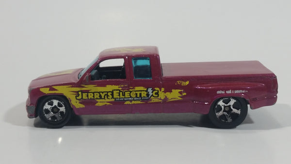 1999 Hot Wheels House Calls Customized C3500 Truck Jerry's Electric Pearl Magenta Die Cast Toy Car Vehicle