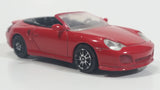 2011 Joy City Porsche 911 Turbo Cabriolet Convertible 1/43 Scale Red Die Cast Toy Car Vehicle